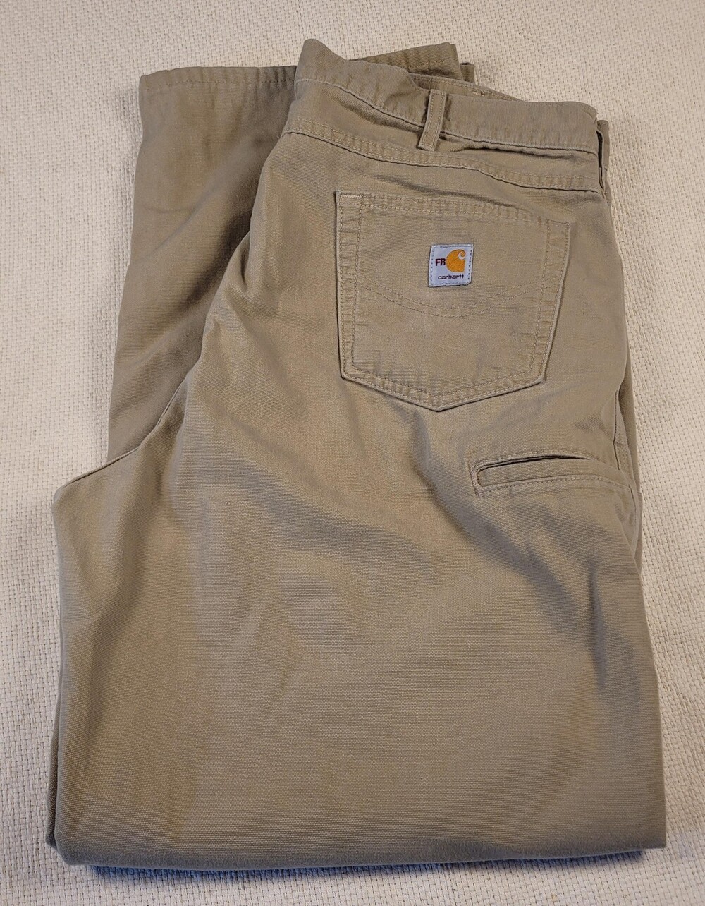 Carhartt FR Pants Mens 42x34 (Fits 40 X 33)Tan Loose Fit Work Utility CAT 2 2112